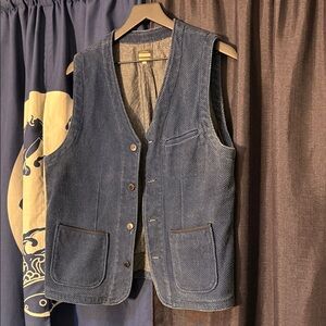 Momotaro Indigo Sashiko Blue Denim Vest